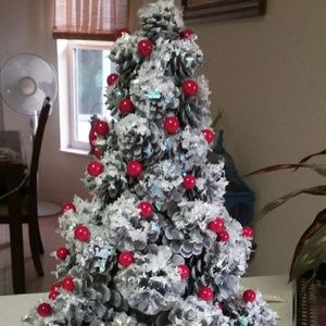 Handcrafted Pinecone & Berry Christmas tree.